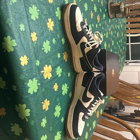 Navy and white Nike Air Force 1 Men’s Sneakers - Picture 5 of 10